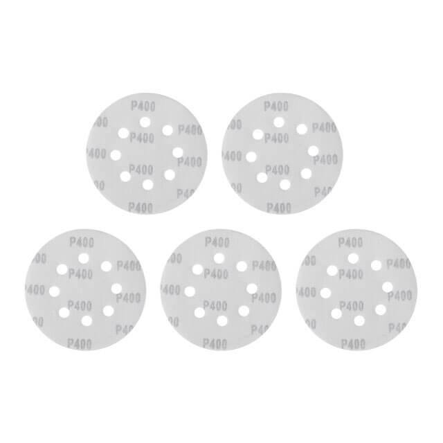 Круг наждаковий на липучці з отворами 125 мм, папір клас С, щільність 140 г/м², К400, 5 од. INTERTOOL BT-0593 Київ - фото 2