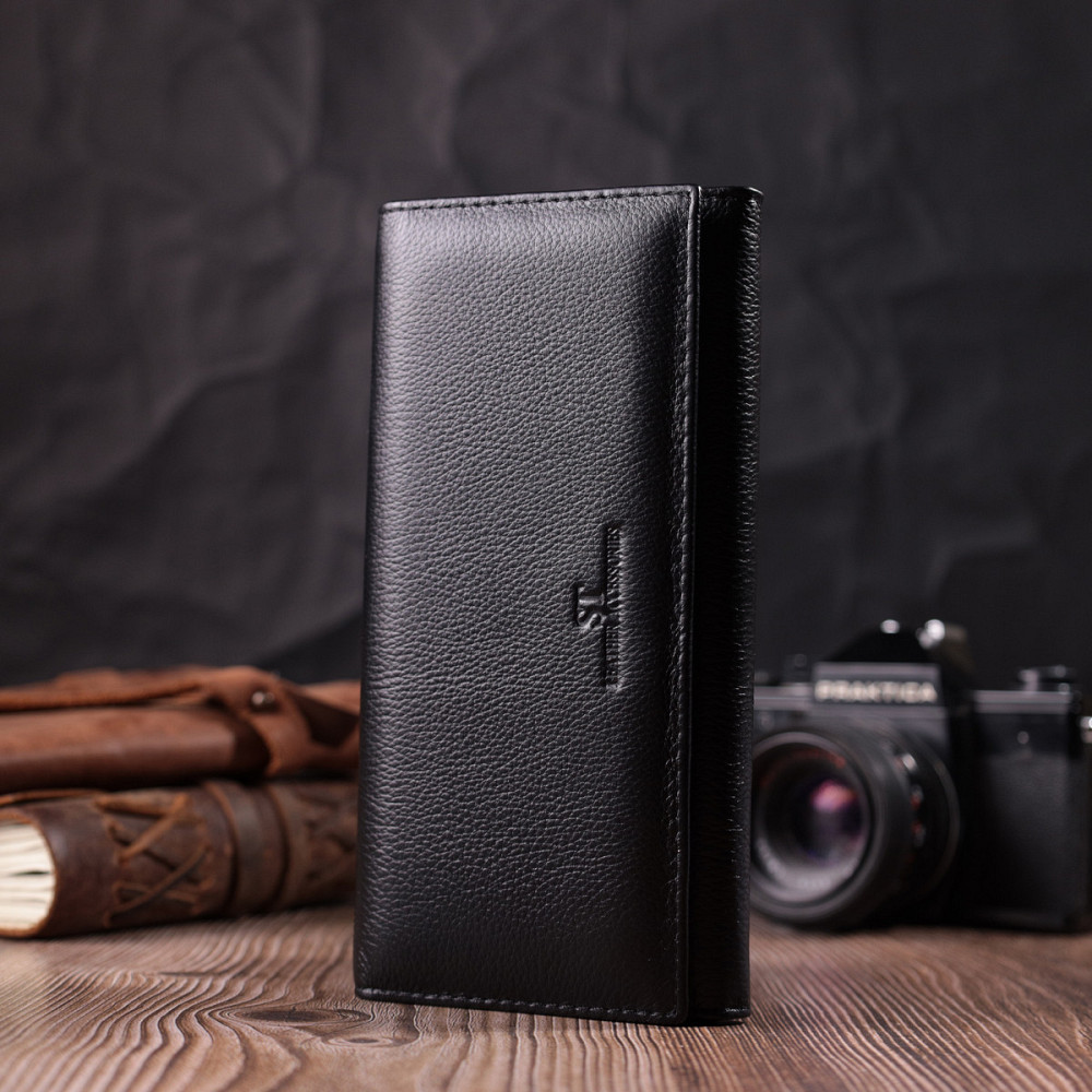 Удобный женский кошелек из натуральной кожи ST Leather 22523 Черный Киев - изображение 9