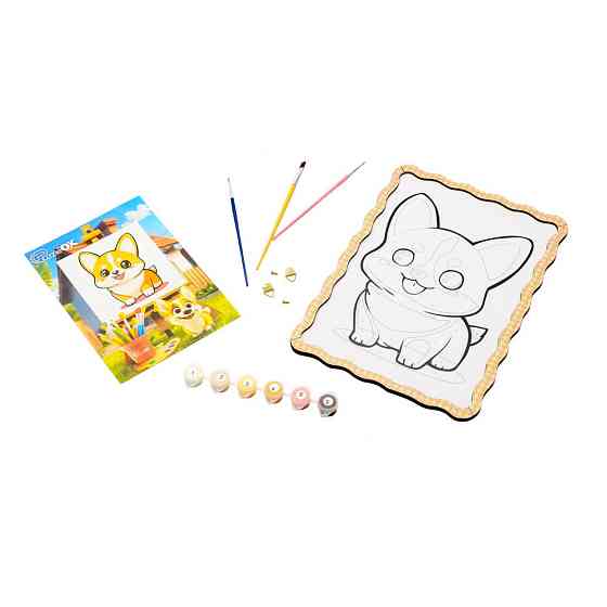 Картина по номерах "Коргі" Puz-22941 формат А4 пензлик, фарби, кріплення для стіни Вінниця