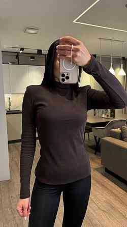 Жіночий базовий теплий гольф-термотрикотаж пума Шоколад Одеса