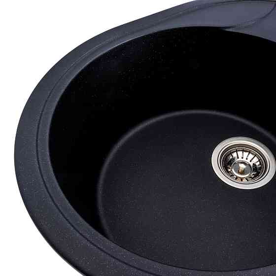 Гранітна мийка для кухні Platinum 5847 ONYX матова (чорний металік) Коломия