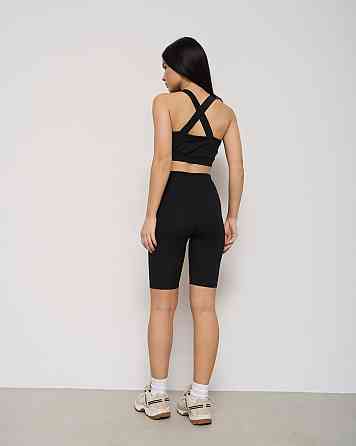 Велосипедки женские в рубчик Nicoletta 10075 S, Черый Киев