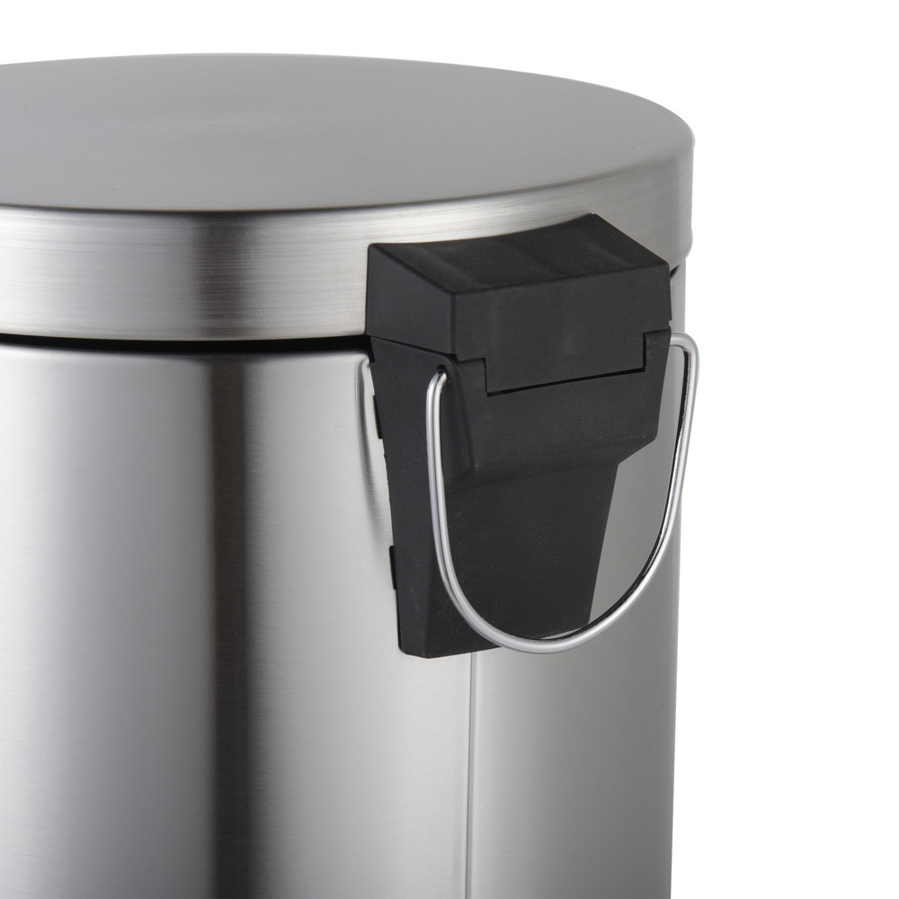 Відро для сміття з плавним закриванням кругле Zerix Solo-TC0205 SS Color 5 л колір нержавійка антипалець (ZX5888) Чернівці - фото 5