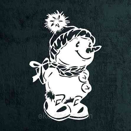 Декоративное настенное Панно «Снеговик», Декор на стену 70*45 см, Белый Киев