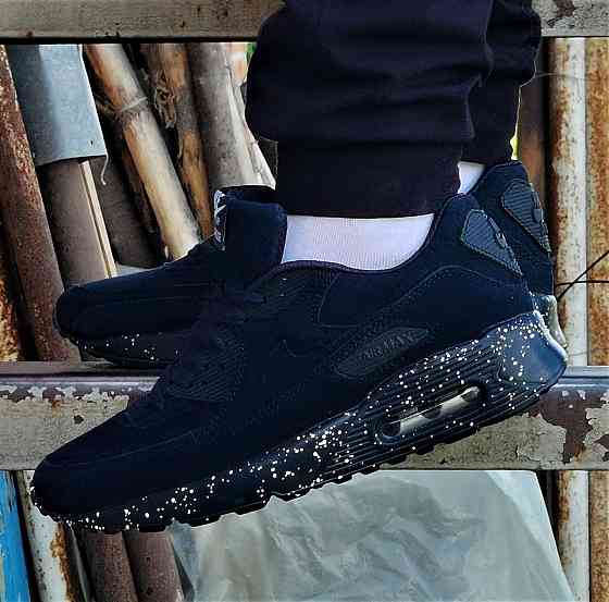 Чоловічі Кросівки Nike Air Max 90 Замшеві Сині Найк Шкіряні (розміри: 45) Дніпро