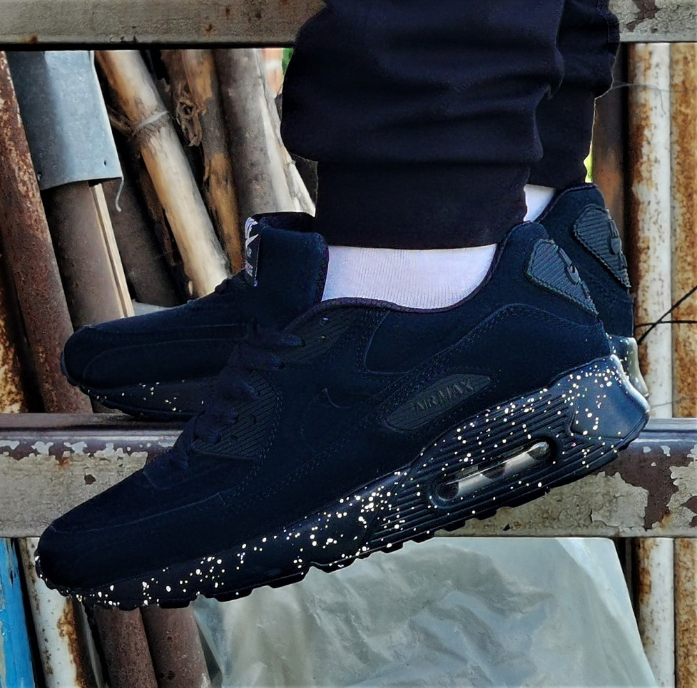 Чоловічі Кросівки Nike Air Max 90 Замшеві Сині Найк Шкіряні (розміри: 45) Дніпро - фото 6