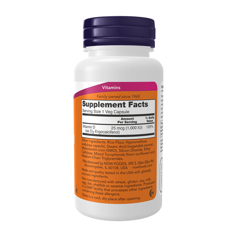 Вітамін D Now Foods Vitamin D 1000 IU Dry - 120 vcaps Луцьк - фото 2