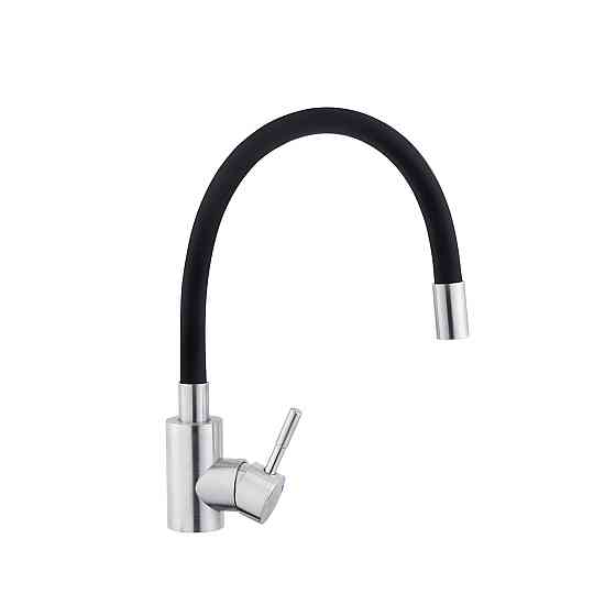Змішувач для кухні з гнучким виливом Kroner KRP Edelstahl Klassisch - ESG035BLK сатин/чорний Київ