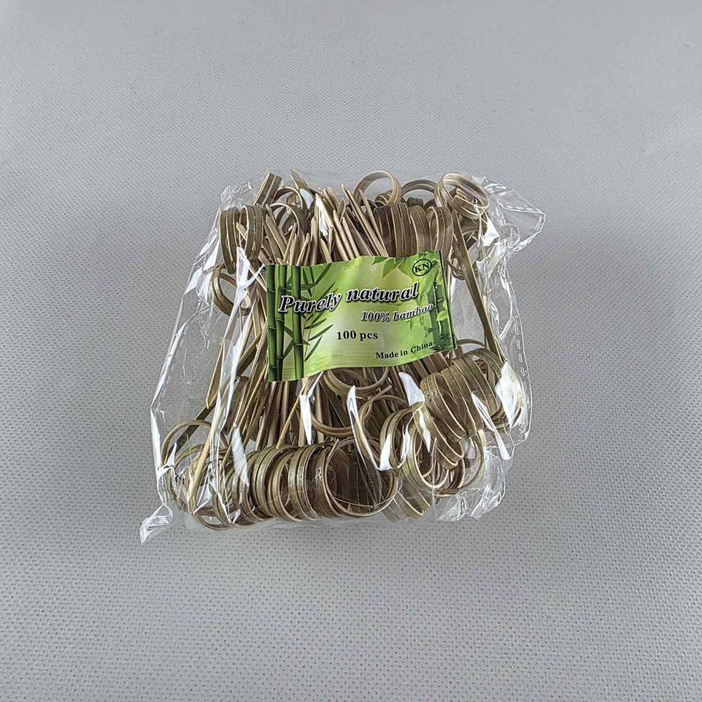 Дерев'яні бамбукові шпажки Кільце 9 см, 100 шт (1 пачка) Харків - фото 2