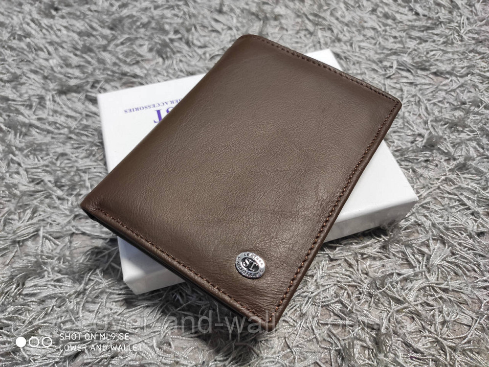 Шкіряний чоловічий вертикальний гаманець на магнітах ST 2 Київ - фото 1