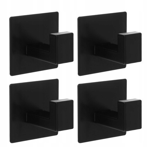 Набор настенных крючков 4 шт клейких для полотенец стиль лофт Ruhhy (24649) Black Нововолынск - изображение 2