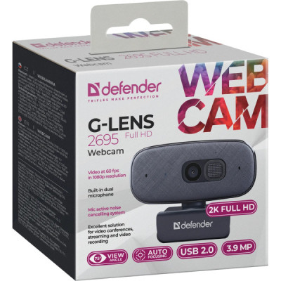 Веб-камера Defender G-lens 2695 FullHD 2K 1520p Black (63195) Винница - изображение 9