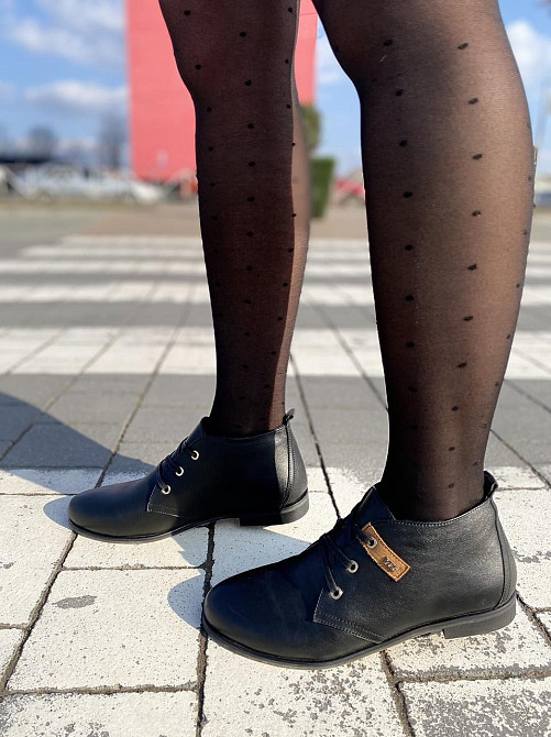 Черевики жіночі YDG чорні натуральна шкіра висота 10 см розмір 37 (1255) Коломия - фото 7