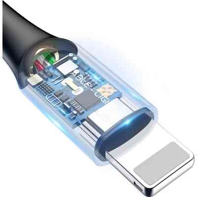 Дата кабель USB 2.0 AM to Lightning 1.0m 2.4A blue Baseus (CALCD-03) Винница