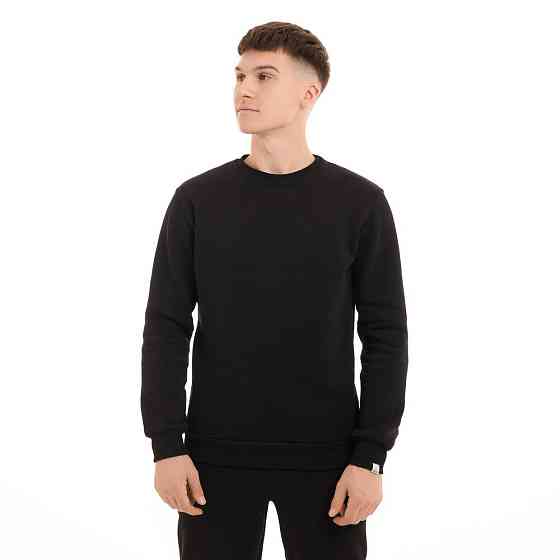 Світшот чоловічий однотонний чорний Pobedov 007 ЗИМА Київ