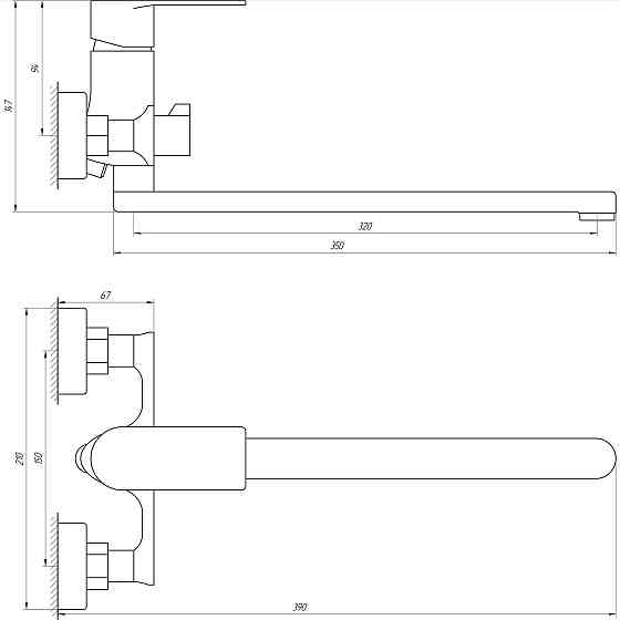 Змішувач для ванни Globus Lux Niagara GLN-0208 Тернополь