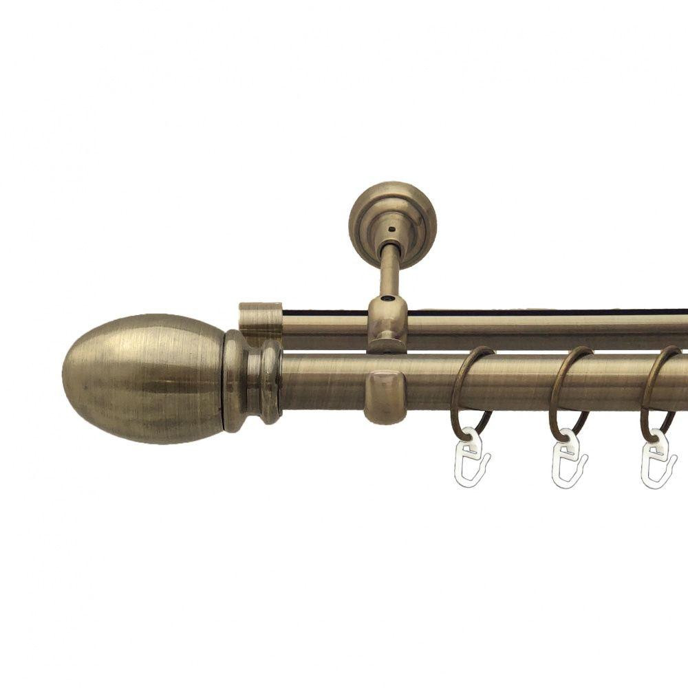 Карниз Orvit Белуно металевий дворядний опозитний гладка \ профільна труба кільце металеве Антик 25\19 мм 200 см (7524057) Львів - фото 1