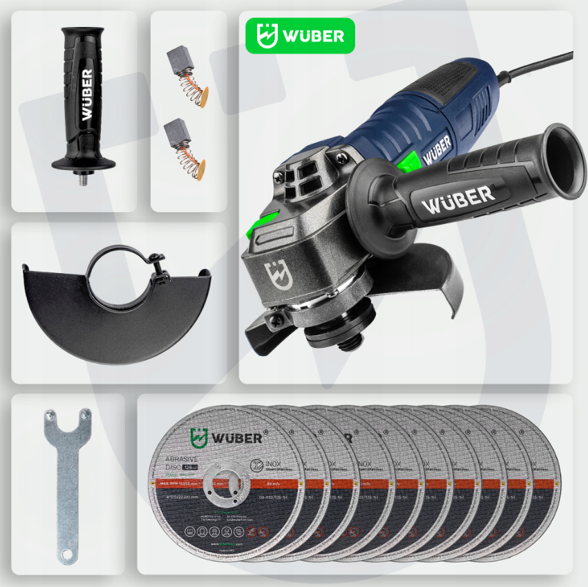 Болгарка (кутова шліфувальна машина) 900Вт 125мм Wuber (Польща) Київ - фото 8