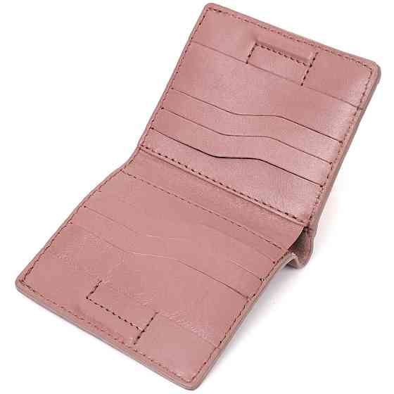 Невелике портмоне з натуральної шкіри GRANDE PELLE 16799 Пудровий Київ