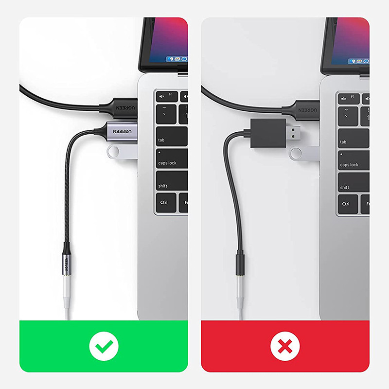 Звукова карта USB AUX jack, TRRS (Mic + Ear) KT0210 25 СМ Ugreen Чорна CM477 Винница - изображение 6