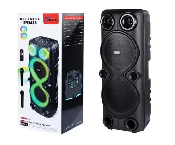 Портативна Bluetooth колонка ZQS8238 з 2 мікрофонами та пультом ДК, FM/USB/TF, LED підсвічування Одеса