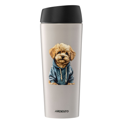 Термокружка Ardesto Coffee Time Maltipoo 450мл, нержавіюча сталь, бежевий (AR2645MP) Винница - изображение 1