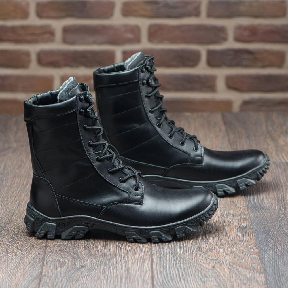 Тактические берцы черного цвета, кожаные, прошитые. 43 (28,5) Харьков - изображение 7