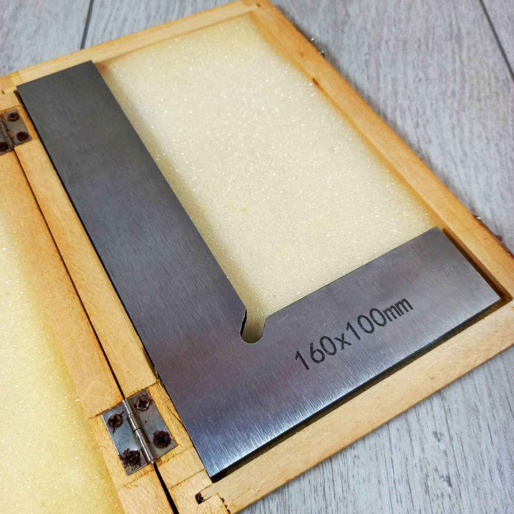 Угольник слесарный УП 160×100 мм без пятки, металлический, ГОСТ, для точной проверки прямого угла Харьков - изображение 1