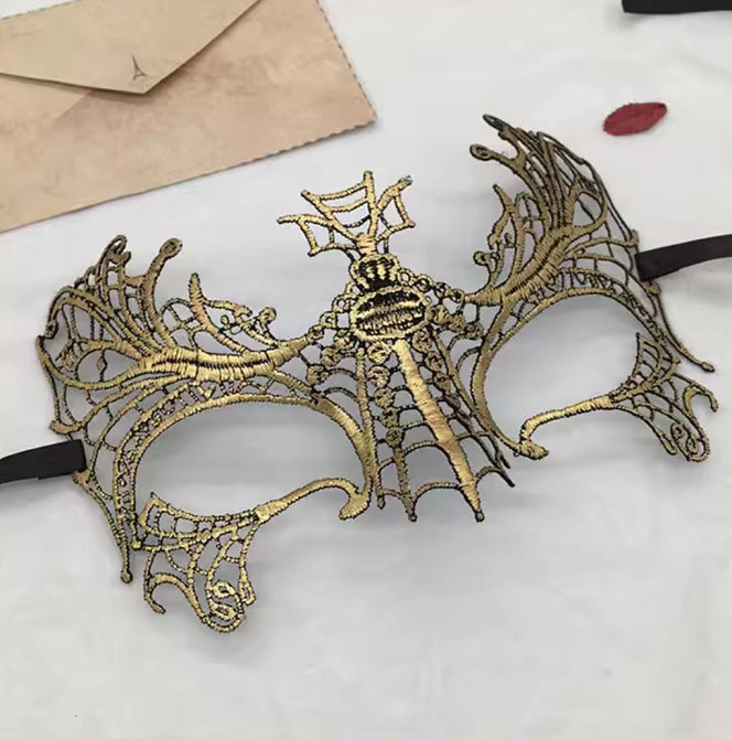 Венеціанська маска маскарадна one size золотистий Київ - фото 1