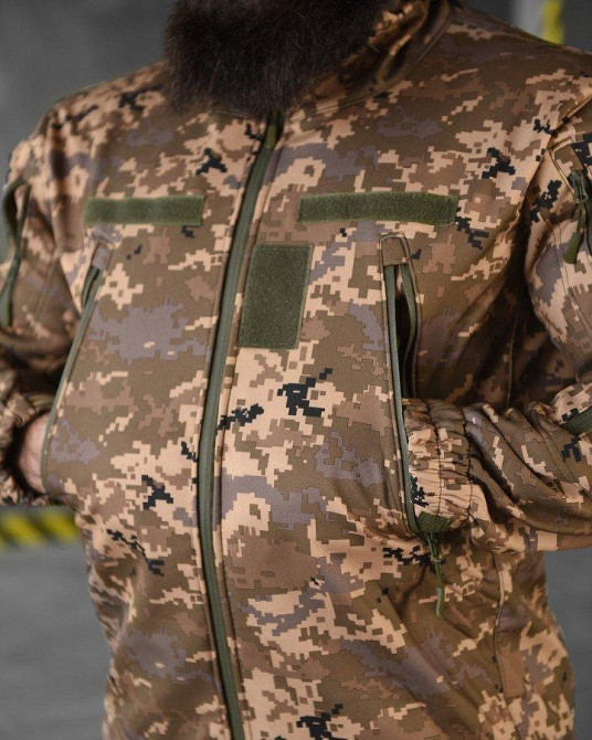 Чоловіча тактична куртка військова піксель зсу софтшелл, армійська вітровка з капюшоном піксель весняна Одеса - фото 8