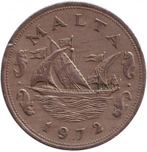 Баржа великого магістра. Монета 10 центів. 1972 рік, Мальта..(АТ) Полтава - фото 1