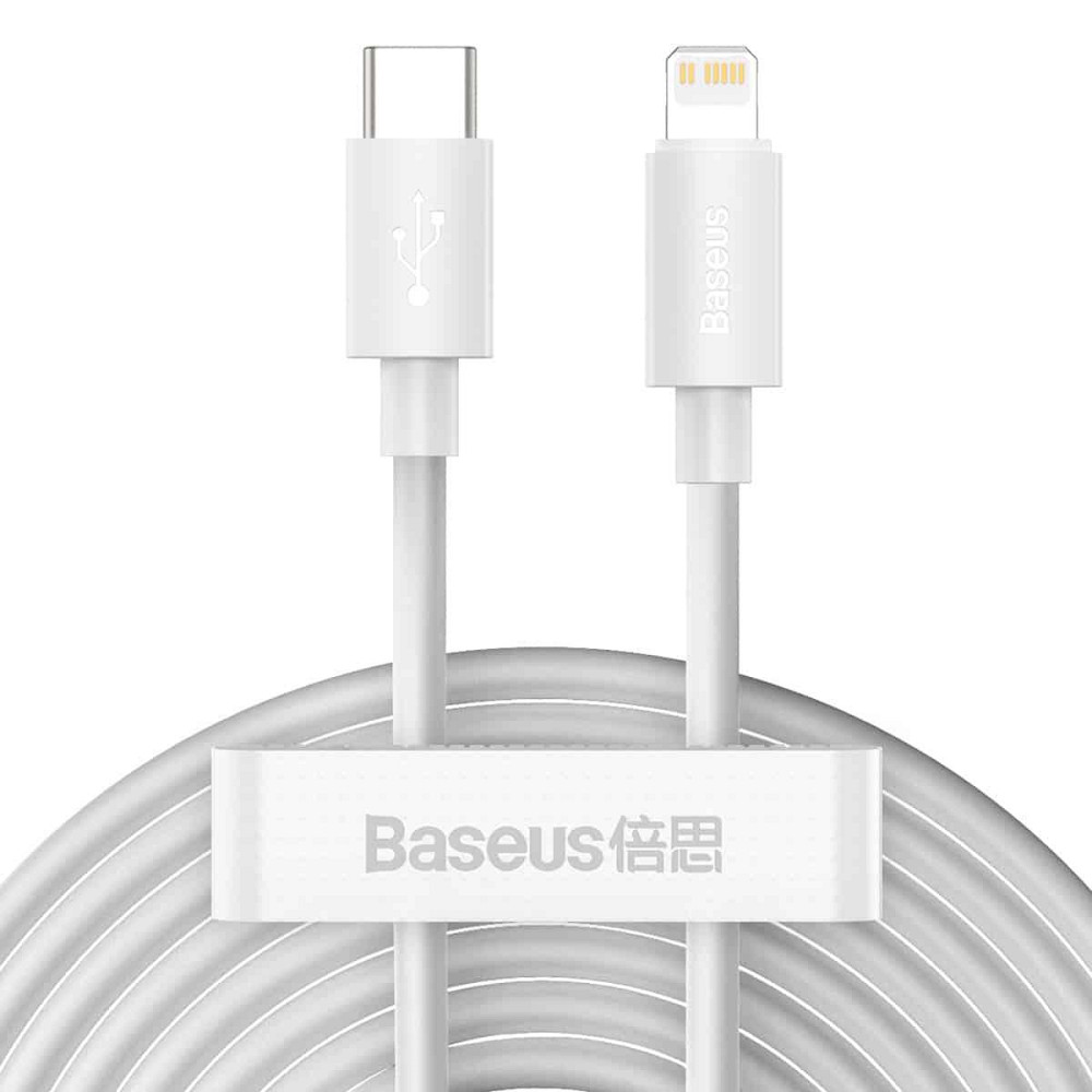 Кабель Baseus Simple Wisdom Data Cable Kit USB - iP PD 20W (2PCS/Set）1.5m White TZCATLZJ-02 Одесса - изображение 1