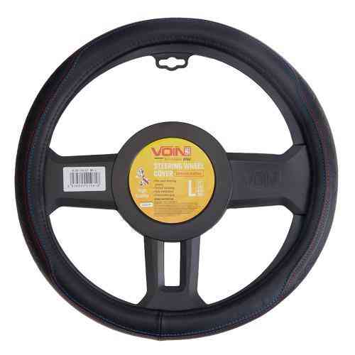 Чохол на кермо VLOD-24LC7 BK L чорний, один шов, зі шкіри, без отворів Харків