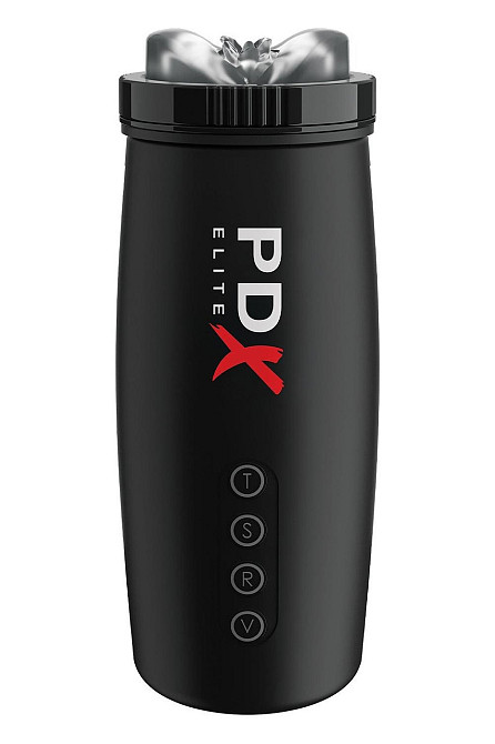 Мастурбатор Pipedream PDX Elite з вібрацією та всмоктуванням, чорний, 22 см Sex Aura Київ - фото 3