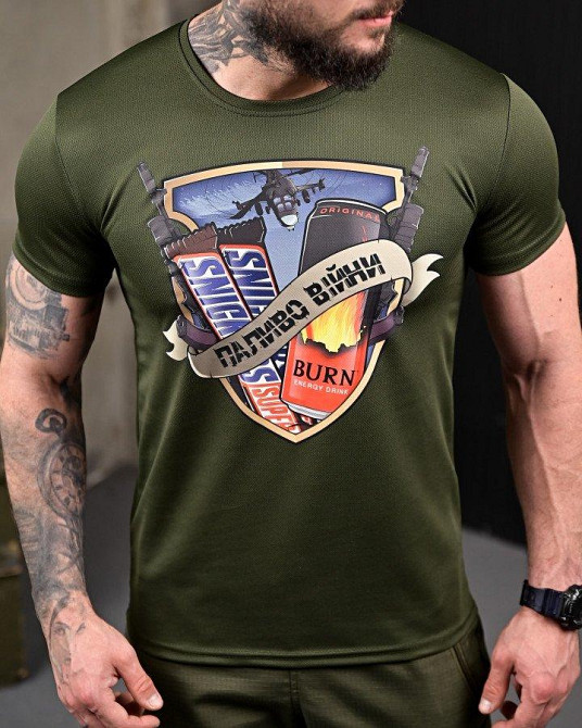 Тактична потовідвідна футболка Паливо oliva ПП7724 Одеса - фото 4