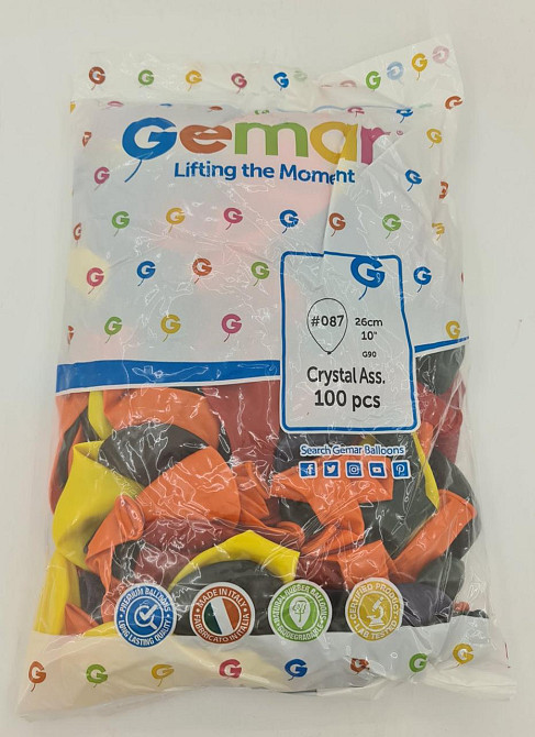 Кульки повітряні кристал асорті 10" (25 см) 100 шт (1 пач.) Харків - фото 3