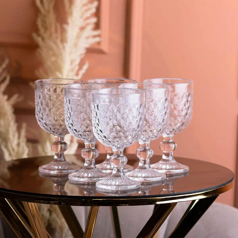 Келихи для червоного вина 6 штук на низькій ніжці HP4153 Київ - фото 2