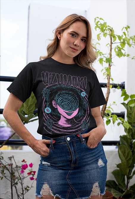 Футболка мужская аниме Джунджи Іто Узумаки Хоррор оверсайз (S/M/L) Черний AnimeJ0456 Днепр - изображение 2