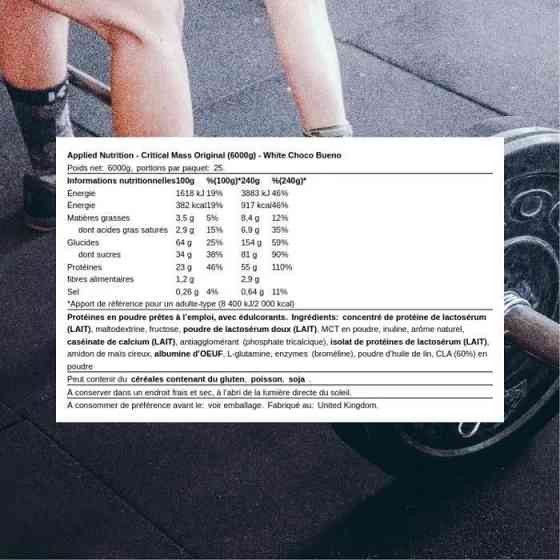 Гейнер Applied Nutrition Critical Mass Original 6000 г, White Choco Hazelnut Луцк