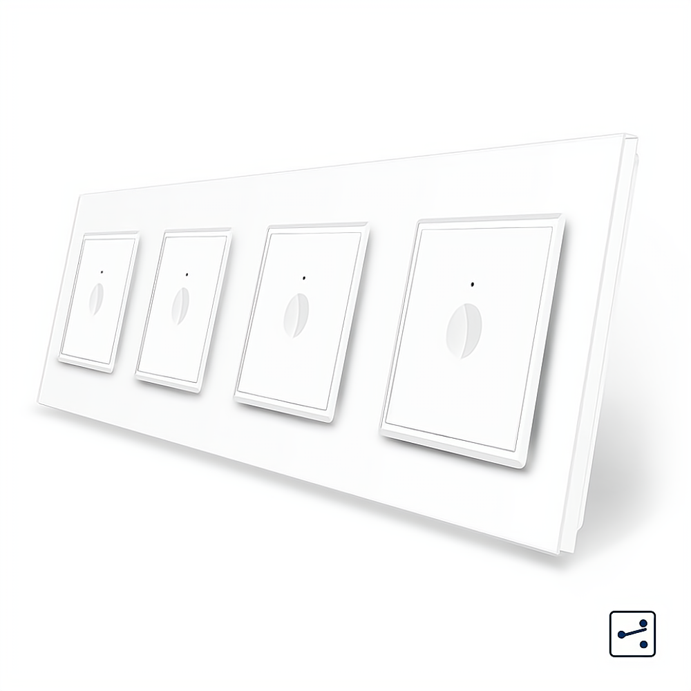 LIVOLO Сенсорний прохідний/перехресний вимикач Sense 4 сенсора (1-1-1-1) Livolo білий скло (VL- Коломия - фото 4