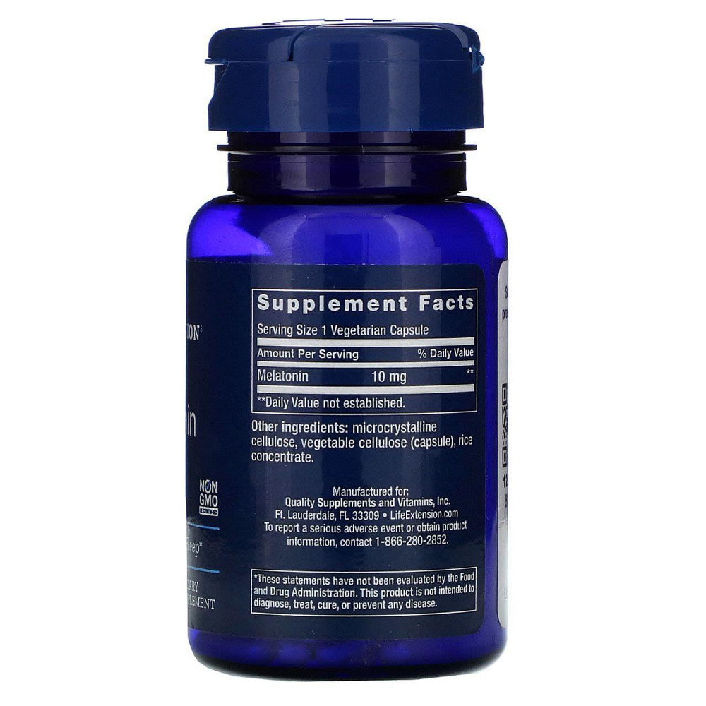 Мелатонін Life Extension Melatonin 10 мг 60 капс Київ - фото 2
