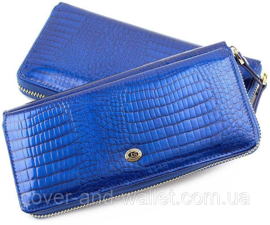 Жіночий лаковий гаманець на змійці з візитницею синього кольору ST S7001A Київ - фото 7