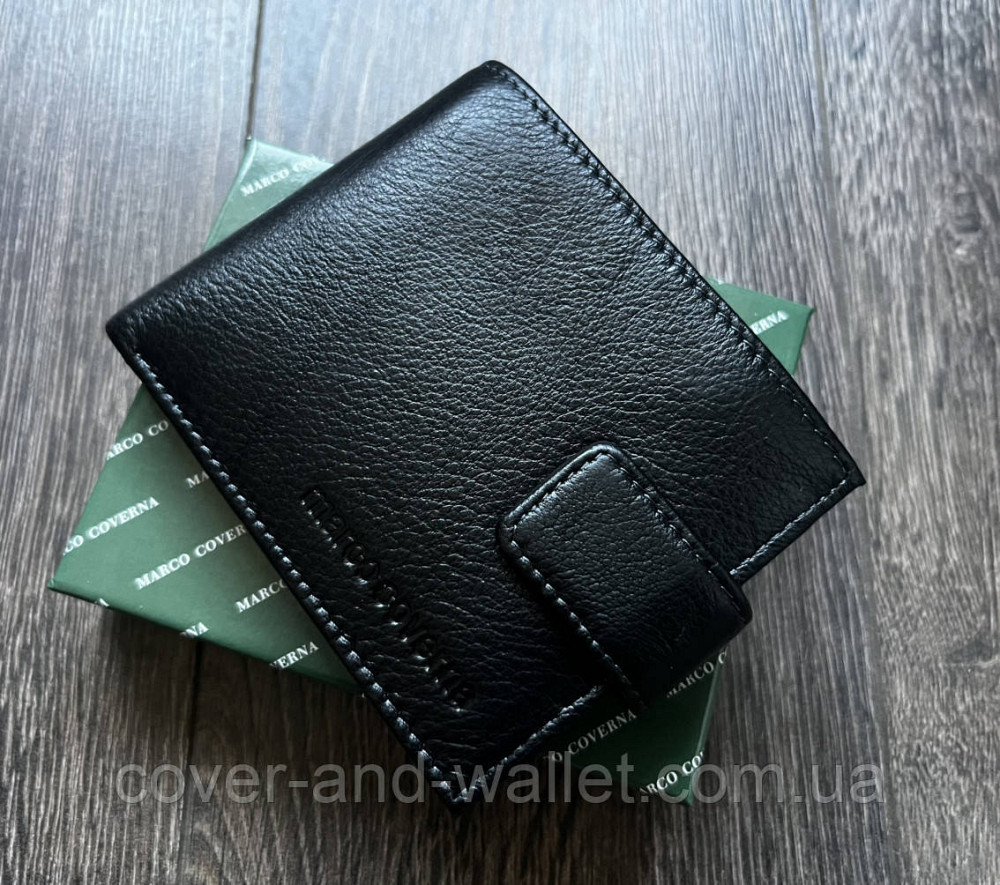 Якісне чоловіче шкіряне портмоне на магніті невеликого розміру Marco Coverna 128А Київ - фото 19