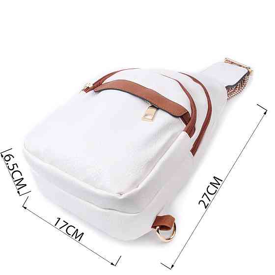 Женская сумка через плечо с отверстием для наушников из экокожи Vintage 22785 Белый Киев