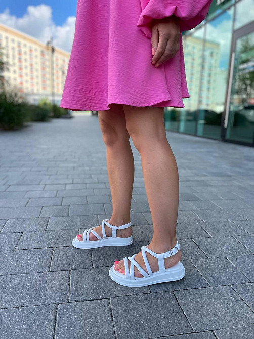 Edan Instruments Босоніжки жіночі білі EDAN 326 літні, натуральна шкіра / Шкіряні босоніжки на Коломыя - изображение 2