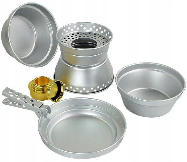 Туристичний Набір Посуд 1.4 л і 0.95 літрів з пальником Mil-Tec від Sturm (14660000) Анодований алюміній Нововолинськ - фото 1