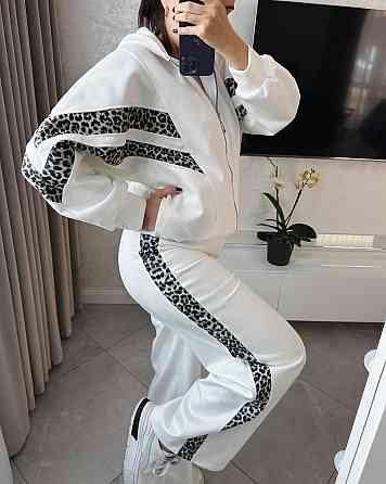 Жіночий стильний повсякденний костюм замша на дайвінзі Молочний, 54/56 Одеса