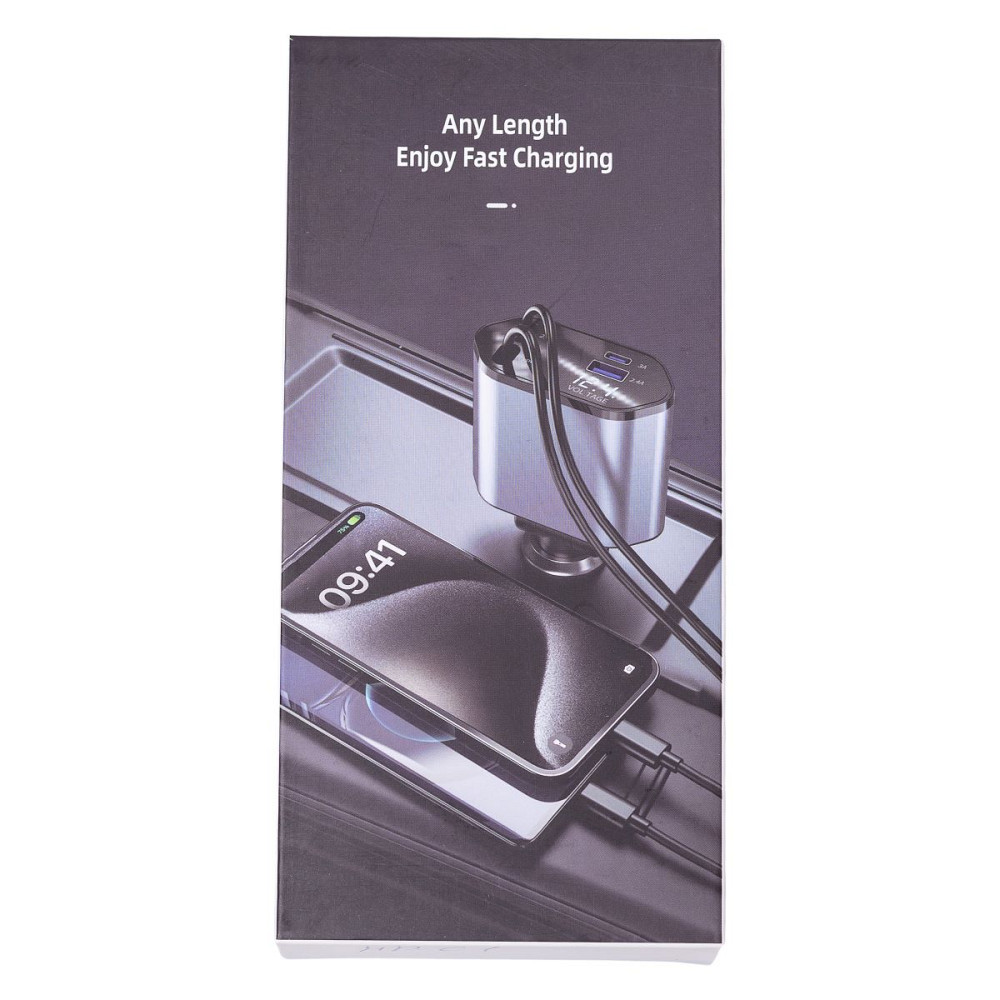 Shenzhen Автомобільний зарядний пристрій з висувними кабелями та портами USB-A/USB-C HP-C1 Коломыя - изображение 2