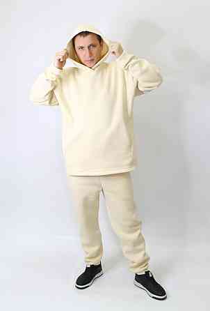 Мужской спортивный теплый костюм на флисе Молочный 50 Харьков