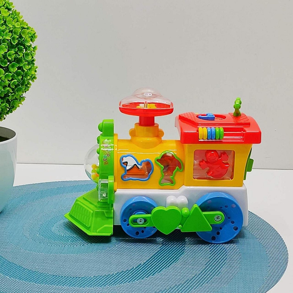 Паровоз розвиваючий TK Group озвучка на батарейках пищалка на трубі підсвічування Червоно-жовтий (93866) Чернігів - фото 4